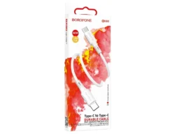 Кабель Type-C - Type-C Borofone BX80, 1.0м, 3.0A, 60Вт, PD, QC 3.0, цвет: белый (1/33/330)