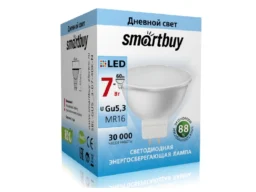 Лампа светодиодная SMARTBUY GU5.3 (MR16) 7Вт 220V 4000K (рефлекторная, нейтральный свет) (1/10/50)