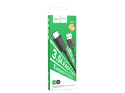 Кабель USB - Type-C HOCO X88 Gratified, 1.0м, круглый, 2.4A, силикон, цвет: чёрный (1/33/330)