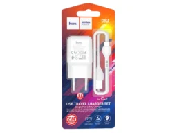 СЗУ 1 USB HOCO C96A, 2100mA, кабель USB - Type-C, 1.0м, цвет: белый (1/27/162)