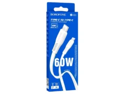 Кабель Type-C - Type-C Borofone BX85 Auspicious,1.0м, 3.0A, PD60Вт, цвет: белый (1/360)