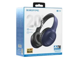 Наушники полноразмерные Borofone BO19 Musique, беспроводные, bluetooth 5.3, AUX, цвет: синий (1/30)
