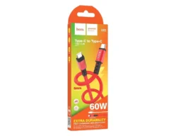Кабель Type-C - Type-C HOCO X85 Strength, 1.0м, круглый, 3.0A, силикон, PD60W, цвет: красный (1/35)