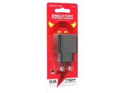 Блок питания сетевой 1 USB Borofone BAS11A Erudite, пластик, 2.1A, цвет: чёрный (1/70/280)