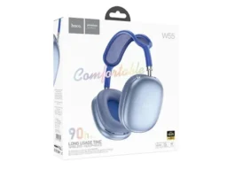 Наушники полноразмерные HOCO W55 Pleasing, bluetooth 5.4, AUX, 800mAh, цвет: синий (1/40)