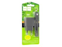 СЗУ 1 USB HOCO CS12A Ocean, PD18Вт, QC3.0, кабель USB - Type-C, цвет: чёрный (1/30/180)