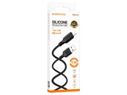 Кабель USB - 8 pin Borofone BX113 Lenny, 1.0м, 2.4A, силикон, цвет: чёрный (1/360)