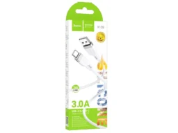 Кабель USB - Type-C HOCO X109 Energy, 1.0м, круглый, 3.0А, силикон, цвет: белый (1/31/310)