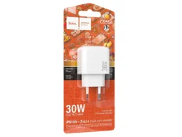 Блок питания сетевой 1 USB, 1 Type-C HOCO CS55A Surplus, 3.0A, PD30Вт, цвет: белый (1/30/180)