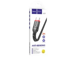 Кабель USB - Type-C HOCO X59 Victory, 2.0м, круглый, 3,0А, нейлон, цвет: чёрный (1/30/300)