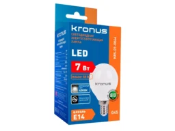 Лампа светодиодная KRONUS G45 шар 7 Вт 220V 4000K E14 нейтральный свет (10/100)