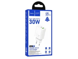 Блок питания сетевой 1 USB, 1 Type-C HOCO N63 Gentle, 3.0A, PD30Вт, цвет: белый (1/12/120)