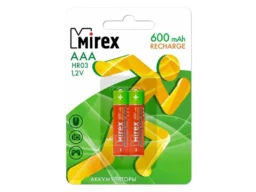 Аккумулятор Ni-MH Mirex HR03 / AAA 600mAh 1,2V 2 шт (2/20/100), ecopack BL-2
