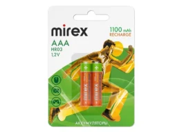 Аккумулятор Ni-MH Mirex HR03 / AAA 1100mAh 1,2V 2 шт (2/20/100), ecopack BL-2