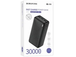 Акк.внешн. Borofone BJ55B Graceful, 30000mAh, пластик, 2 USB выхода, цвет: чёрный (1/24)