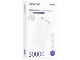 Акк.внешн. Borofone BJ55B Graceful, 30000mAh, пластик, 2 USB выхода, цвет: белый (1/24)
