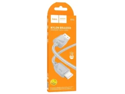 Кабель USB - Type-C HOCO X113 Beneficio, 1.0м, круглый, 3.0А, нейлон, цвет: серый (1/31/310)