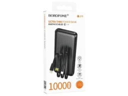 Акк.внешн. Borofone BJ79 10000mAh, 2.0А, 1 USB выход, Type-C, кабель USB, Type-C, 8 pin, черный