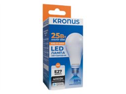 Лампа светодиодная KRONUS A65 груша 25 Вт 220V 4000K E27 нейтральный свет (10/100)