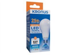 Лампа светодиодная KRONUS A65 груша 25 Вт 220V 6000K E27 холодный свет (10/100)