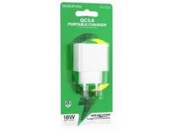 Блок питания сетевой 1 USB Borofone BAS12A Erudite, пластик, QC3.0, цвет: белый (1/70/280)