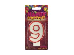Свеча для торта цифра 9 (1/12/600)