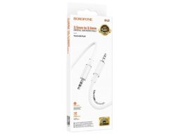 Кабель AUX, Jack 3,5mm(m) - Jack 3,5mm(m) Borofone BL21 Lemon, 1.0м, цвет: белый (1/360)