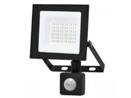 Прожектор светодиодный KRONUS 30 Вт 6500K IP44 220V, с датчиком движения холодный свет черный корпус