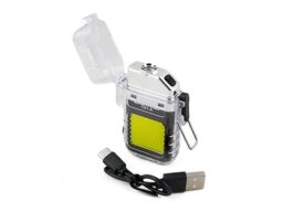 Зажигалка электронная заряд от USB (HY-CO1-A) с Фонарём