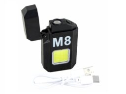 Зажигалка электронная заряд от USB (YY-2069) с фонарём