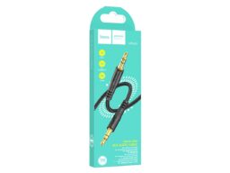 Кабель AUX, Jack 3,5mm(m) - Jack 3,5mm(m) HOCO UPA24 Smooth, 1.0м, круглый, нейлон, цвет: чёрный