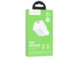 Блок питания сетевой 1 Type-C HOCO N66, PD35Вт, цвет: белый (1/13/130)