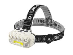 Фонарь на голову малый 817 (Аккум. 1*18650, Type-C,дачик движения,индикатор) 5+2 диода, красн. свет