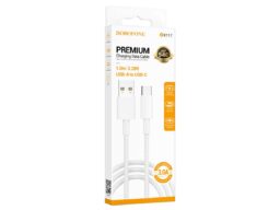 Кабель USB - Type-C Borofone BX117 Source, 1.0м, 3A, ткань, цвет: белый (1/360)