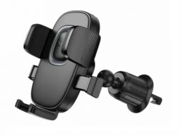 Держатель HOCO H75 Crown, для смартфона, пластик/силикон, воздуховод, цвет: серый (1/98)