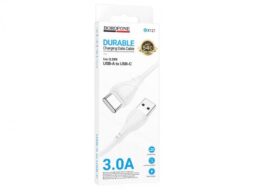 Кабель USB - Type-C Borofone BX121 Energy, 1.0м, круглый, 3.0А, ПВХ, цвет: белый упакован (1/360)