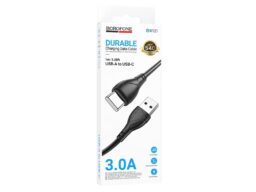 Кабель USB - Type-C Borofone BX121 Energy, 1.0м, круглый, 3.0А, ПВХ, цвет: черный упакован (1/360)