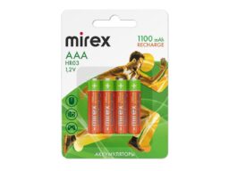Аккумулятор Ni-MH Mirex HR03 / AAA 1100mAh 1,2V 4 шт (4/40/200), ecopack BL-4
