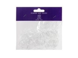 Резинки для волос прозрачные, диаметр 2см, ширина 2мм 250 шт /12