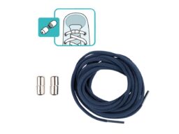 Шнурки для обуви с фиксатором эластичные, темно-синие (1/12/996)