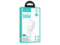 Блок питания сетевой 1 Type-C HOCO N62 Gentle, 3.0A, PD30Вт, цвет: белый (1/12/120)