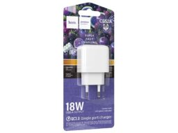 Блок питания сетевой 1 USB HOCO CS52A Surplus, 3.0A, PD18Вт, цвет: белый (1/30/180)