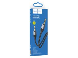 Кабель AUX, Jack 3,5mm(m) - Jack 3,5mm(m) HOCO UPA32, 1м, круглый, цвет: чёрный (1/31/310)