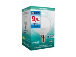 Лампа светодиодная SMARTBUY P45 9,5Вт 220V 6000K E14 (холодный свет) (10/100)