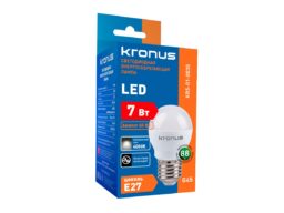Лампа светодиодная KRONUS G45 шар 7 Вт 220V 4000K E27 нейтральный свет (10/100)