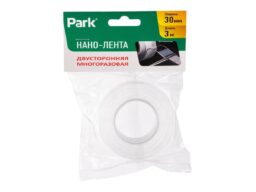 Нано-лента двусторонняя клейкая многоразовая, прозрачная, 3м*3см PARK (1/12/240)